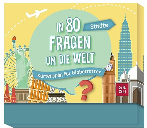 In 80 Fragen um die Welt - Städte: Kartenspiel für Globetrotter: Quizspiel mit 80 Karten | Geschenk für Weltenbummler und gegen Fernweh