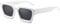 SHEEN KELLY Retro dicke rechteckige klobige Sonnenbrille für Damen Herren trendige klassische schmale quadratische schwarze Schildpatt-Rahmen Modebrille