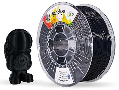 YXPOLYER Nylon Filament 1,75mm 1kg PA6 Polyamide PA Filament-3d-druckmaterialien Schwarz 3D Printer Filament Nylon Filament 1.75 Mit Transparente PC Spule Kompatibel mit den meisten FDM-Druckern