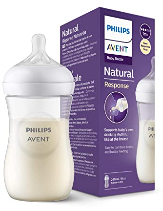 Philips Avent Natural Biberon, avec tétine réactive, 260 ml, 1 pièce (modèle SCY903/01)
