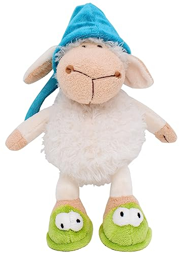 LKNBIF Schaf Kuscheltier Weiches, Schläfriges Schaf Plüschtier, Schaf-Kissen-Stofftier, Nettes Cartoon Gefüllte Puppen kleines Plüschtier zum Kuscheln für Kinder