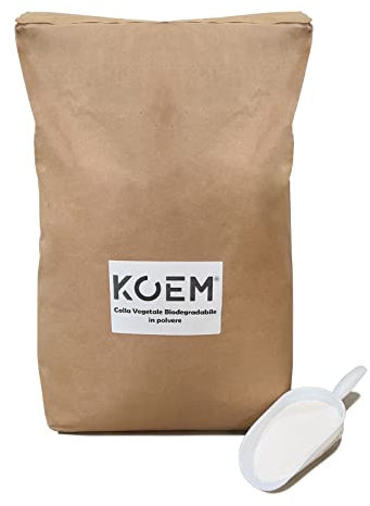 KOEM Colla in scaglie Extra Forte Vegetale Biodegradabile per affissioni di manifesti carta da parati TNT su muro legno metallo prodotto Made in Italy (15 Kg)