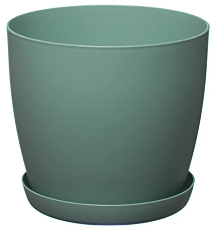Home Garden Ornaments Plant Pots Indoor, Indoor Plant Pot - Decorative Flower Pots with Mat Surface and Plant Pot Saucer (Diameter: 30cm, Colour: Green)