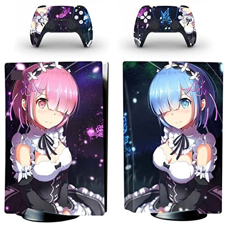 KACBRU Konsolenhülle für PS5 Skin Disc Edition Anime Konsole und Controller Vinyl Cover Skins Wraps für PS5 Disc Version (0437) Skins Wraps Geschenk (Farbe: 2)