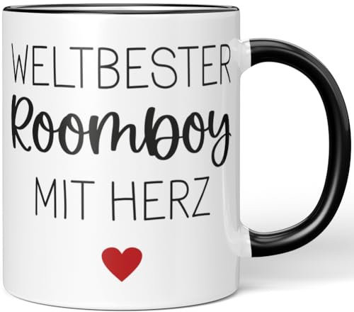 JUNIWORDS Tasse, Weltbester Roomboy, Schwarz (6696269)