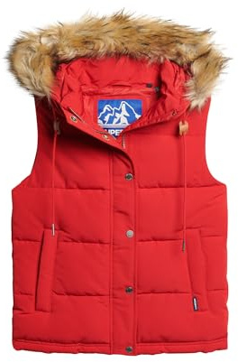 Superdry Everest Faux Fur Puffer Gilet Veste Femme