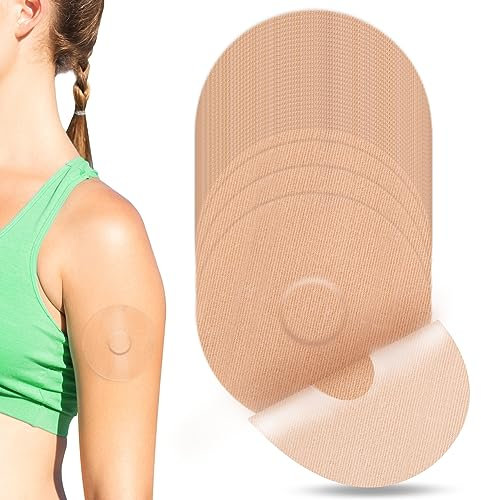 YOUSHARES Freestyle Libre 3 Sensor Covers Waterproof - 40 Packs Freestyle Libre 3 Sensor Stickers, Breathable Libre 3 Sensor Patches Adhesive Patches (Beige)
