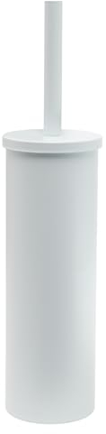 Gedy Tonga Escobillero baño, Escobilla baño, Blanco Mate, Acero Inoxidable, 9,1 x 9,1 x 37,7