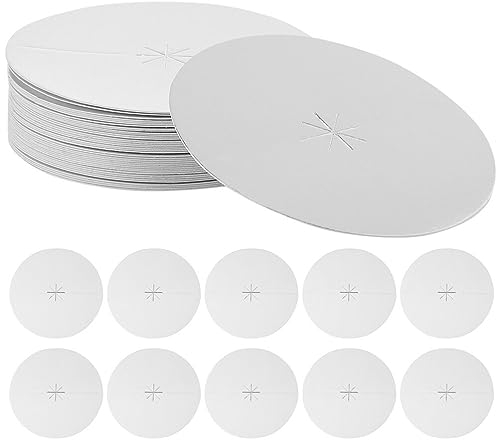 Garneck 70 Pcs Candle Tray Trim Tray White Candle Office Desk White Candle Protective Disc Candle Holder bobeches Candles Drip Paper drip Protector for Candles Candle Protective Plate 8cm