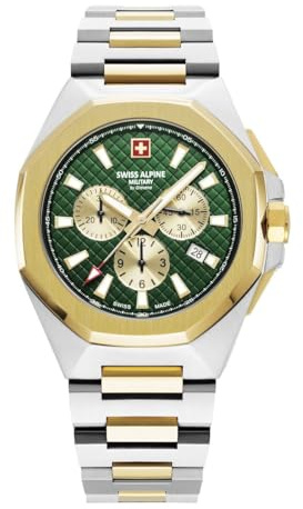 Swiss Alpine Military Herren Uhr Chronograph Analog Quarz 7005.9144SAM Edelstahl