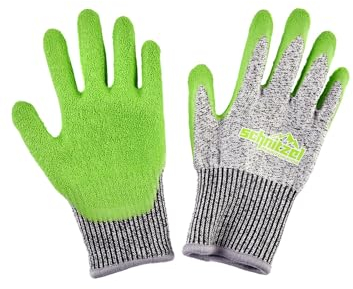SCHNITZEL Protekto - hochwertige Schnittschutzhandschuhe | Arbeitshandschuhe | Gartenhandschuhe Kinder 5-10 Jahre - Cut Level D - Prüfzertifikat - Schnitzhandschuhe Mädchen Jungen (3/4 / 5/6) (6)