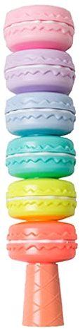 YANGLY 6 Stück tragbarer Cartoon-Fluoreszenzstift, 6-in-1-Mini-Macaron-Textmarker, 3 mm schräge Spitze, Farbstift zum Ausmalen