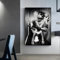 Toile d'art mural noir et blanc, femme sexy fumant dans les toilettes, affiche imprimée, toilettes, bar, décoration de la maison, 30 x 40 cm, sans cadre