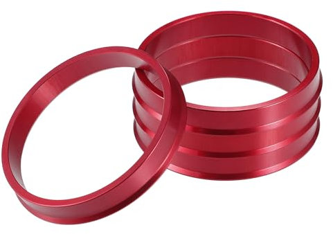 A ABSOPRO Anillos Centradores de Buje de Coche OD 72.6mm A ID 67.1mm Anillos Centradores de Buje Espaciador de Centro de Rueda de Aleación de Aluminio Rojo (Juego de 4)