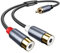 SOOMFON Phono to Phono RCA Cables Single RCA to 2RCA Stereo Red and White Audio Cable HiFi Sound 24K Gold Plated Connector Leads RCA Cable Compatible with Amplifier DVD Player Speaker