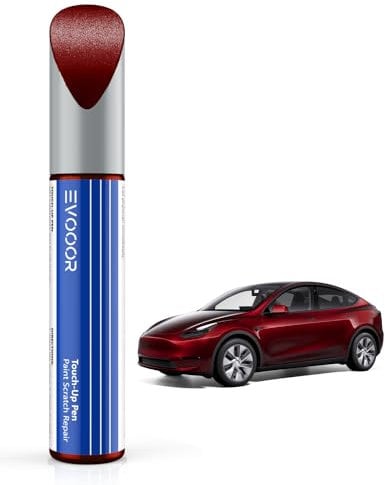 EVOOOR Tesla - Pennarello per ritocchi auto, metallizzato, riparazione di graffi fai da te con corrispondenza dei colori, per model Y 2024 (Rosso Ciliegia Scuro (PR00)