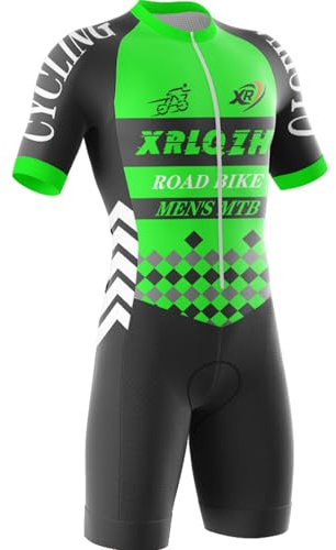 XRLQZH Men's Cycling Jersey,Men's MTB Triathlon Tri Suit Suit Quick-Drying Cycling Skinsuit,with 3 Pockets, Short Sleeve Men's Jersey, Duathlon,TriSuit for Cycling
