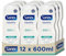 Sanex Gel de Ducha Neutro Hidratante 600 ml, Pack 12, con ingredientes esenciales, 0% sulfatos*, 0% jabón y 0% colorantes, para todo tipo de piel, hidratación duradera, tecnología triple acción