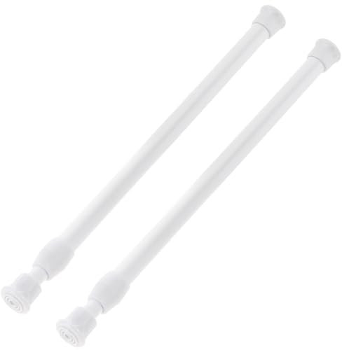 2 Stück Teleskop Gardinenstange Stange zum Klemmen, Verstellbare Teleskopstange zum Klemmen, Teleskopstange Kleiderstange, Curtain Rod No Drill, Geeignet für Fenster, Bäder, Schränke, Küchen
