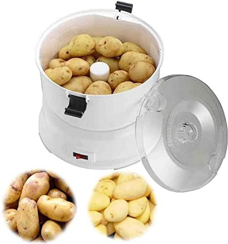 OFNHJK Electric Potato Peeler Machine, Potato Rumbler Peeler Machine, Vegetable Peeler With Container, Rotary Safety Lock Potato Rumbler 1kg Capacity for Home Peel Potatoes/Pears B