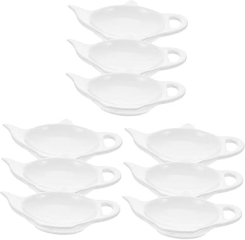 SHOWERORO 9 Pièces Soucoupe Sachet de thé Sachet de thé Bien rangé Petites Assiettes en Sachet de thé théière Porte-Sachet de thé Tasse à thé avec Support pour Sachet de thé céramique