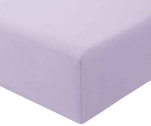 RUIKASI Double Fitted Sheet Deep - Lavender Purple Bottom Sheet for Double Size Bed with 40cm 16 Inches Extra Deep Sided Pocket, Soft Microfiber Bedsheet Ultra Deep Fit with Mattress