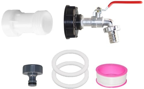 Abiyou IBC Tank Zubehör, 1000L Wassertank Zubehör, IBC Container Zubehör, 3/4 IBC Auslaufhahn, IBC Adapter für Wassertank Wasserhahn, IBC Adapter Auslaufhahn, für Wassertank, Regenwassertank,IBC Tank