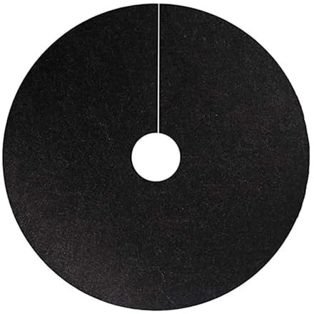 GSCLZ 5 Stück Schwarze Unkrautbekämpfungs-Bodendecker-Vlies-Unkrautbekämpfungs-Baummulchring-Kontrollgewebe-Mulch-Unkrautbarriere(42cm)
