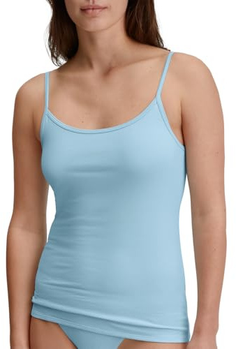 CALIDA Essential Cotton SPE Spaghetti-Top Damen, pflegeleicht und langlebig Cascade Blue 48-50