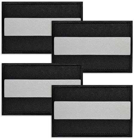 GIDWRIY 4 Stücke Reflektierende Sicherheitsflicken,Reflektierende Patches, Reflektor Klett Patch Leuchtend,Reflektor Patch,Rucksack Patches Klett,Reflektierender Aufnäher für Arbeitskleidung-schwarz