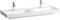 LAUFEN Meda Doppelwaschtisch, unterbaufähig, 1300x460mm, 1 Hahnloch je Becken, ohne Überlauf, H8141120001111, Farbe: Weiß
