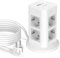 Multiprise 8 Compartiments avec USB C, Multiprise avec Interrupteur Individuel, Multiprise avec Protection Contre Les surtensions, Rallonge de câble 2M, Blanc