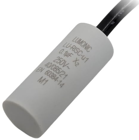 Lumonic I Entstörkondensator 0,1µF 250VAC I 15x35mm I -40 ...+85°C I 2 Anschlusskabel I I 0,1uF I EMV-Kondensator I für Haushaltsgeräte, Elektrowerkzeuge, Gebäudetechnik, Industrieanwendungen, LED