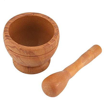 Lebensmittel Schleifglas, Schüssel Handwerk Plastik Knoblauchmühle Mörtel Stößel Set Schleifschüsselküche Werkzeug Smashing -Werkzeuge für Lebensmittelpulver (Holzkorn)