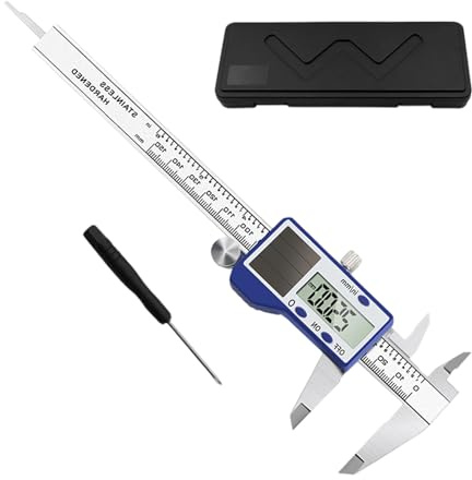 Professioneller digitaler Solar-Messschieber, 150 mm, wasserdicht, Stahl, doppelte Stromversorgung, Genauigkeitsinstrument für Handwerker, doppelte Leistung, Solarbatterie, digitale Messschieber