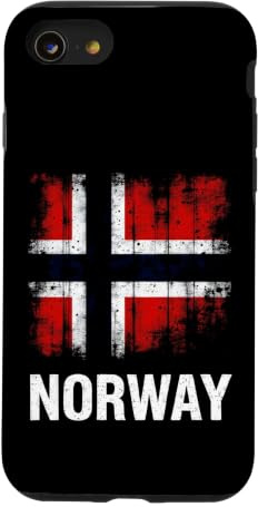 Hülle für iPhone SE (2020) / 7/8 Norwegen Grunge Flagge Used-Look