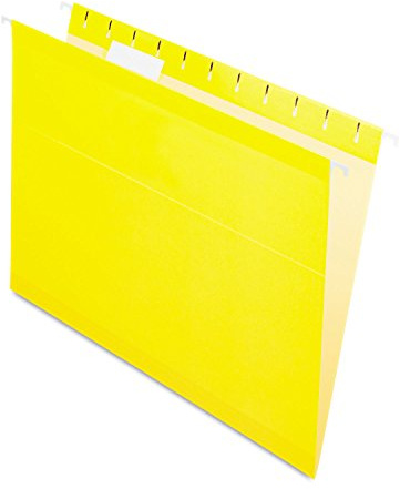 Pendaflex Reinforced Hanging File Folders, Letter Size, Yellow, 1/5 Cut, 25/BX (4152 1/5 YEL)