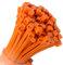 Set of 100x Strong Cable Ties (140mm x 3.6mm, Orange)