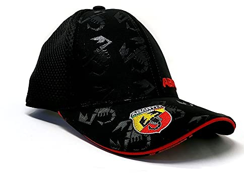 Abarth Schwarzer Sommerhut mit Gebogenem Visier