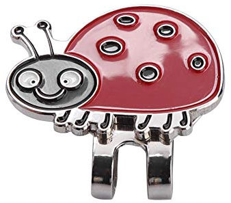 Ball Marker, Clip Niedliche Tierform Design Clip Hut Clip mit abnehmbarem Ball Marker Magnetclip Golfkappenclip Magnetballmarker(Marienkäfer)