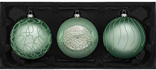 WeRChristmas Árbol de Navidad Tradicional de Cristal, 11 cm, Color Verde Menta