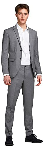 JACK&JONES Men's JPRFRANCO Suit NOOS Anzug, Light Grey Melange/Fit:SUPER Slim FIT, 56