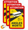 Betriebsausstattung24 3er Set Magnetschild Attention Angles Morts Bus/Wohnmobil - 17,0 cm x 25,0 cm - Französische StVO Artikel R.313-32-1 - Toter Winkel Warnschild - Frankreich