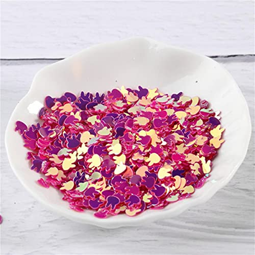 1200 Stück/Packung 4 mm Kaninchenform, lose Pailletten, Hasenkopf, Nagelpailletten, Pailletten für Nägel, Maniküre, Kunst, Hochzeitsdekoration, Konfetti-JG Rose, 4 mm PVC-Kaninchen, 10 g