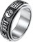 Herren Ringe Edelstahl, Vintage Yin Yang Chinesische Mantra Anti-Stress-Spinner-Ring Silber Größe 54 (17.2)