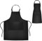 Schürze Schwarz Kochschürze Herren Damen Küchenschürze Verstellbare Koch Schürzen mit 2 Taschen Kochschürzen Grillschürze für Köche