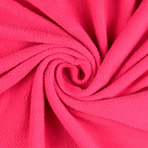 Polarfleece Antipilling ARTHUR von Stofftreff Santi®-0,5 m Schritte -64 x Uni Farben - Kuschelfleece -Meterware - Fleece Stoff- 400g/m- Decken, Nähen (Dunkel Pink-0016-arthur)