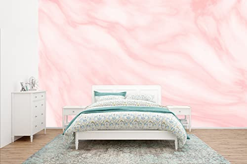 MuchoWow Papier peint Marbre - Rose - Blanc - Luxe - Aspect marbre Papier peint photo 435x260 cm Papier peint imprimé