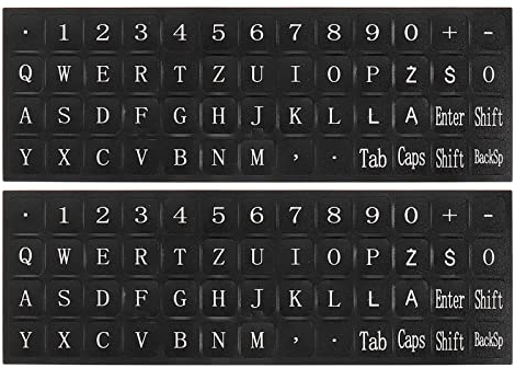 PATIKIL 2Stk Polnische Tastatur Aufkleber PC Tastatur Aufkleber Schwarzer Hintergrund mit weißer Beschriftung für Computer Laptop Notizbuch Desktop
