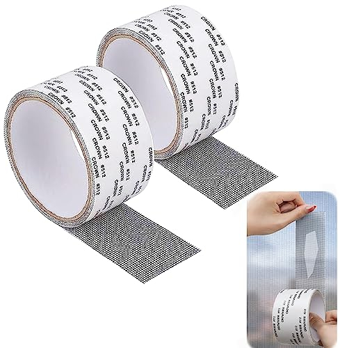 Fliegengitter Reparatur Klebeband,Mengger 2 Rollen Fliegengitter Reparatur Set Selbstklebend 5 m x 5 cm Reparatur Klebeband Sticker Wasserdicht für Fenster Reparatur Anti Moskito Insekten (Grau)